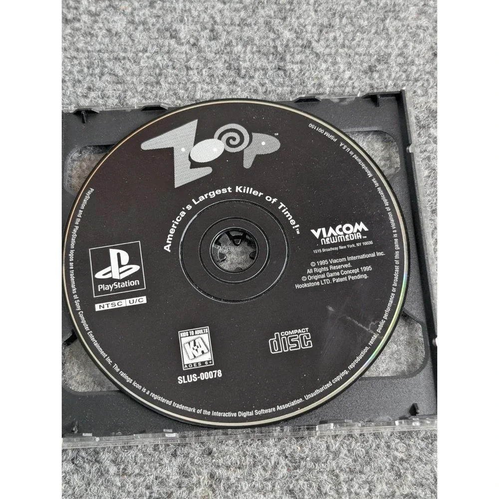 Zoop: America's Largest‎ Killer Of Time! (PlayStation 1, 1997) Disc Only